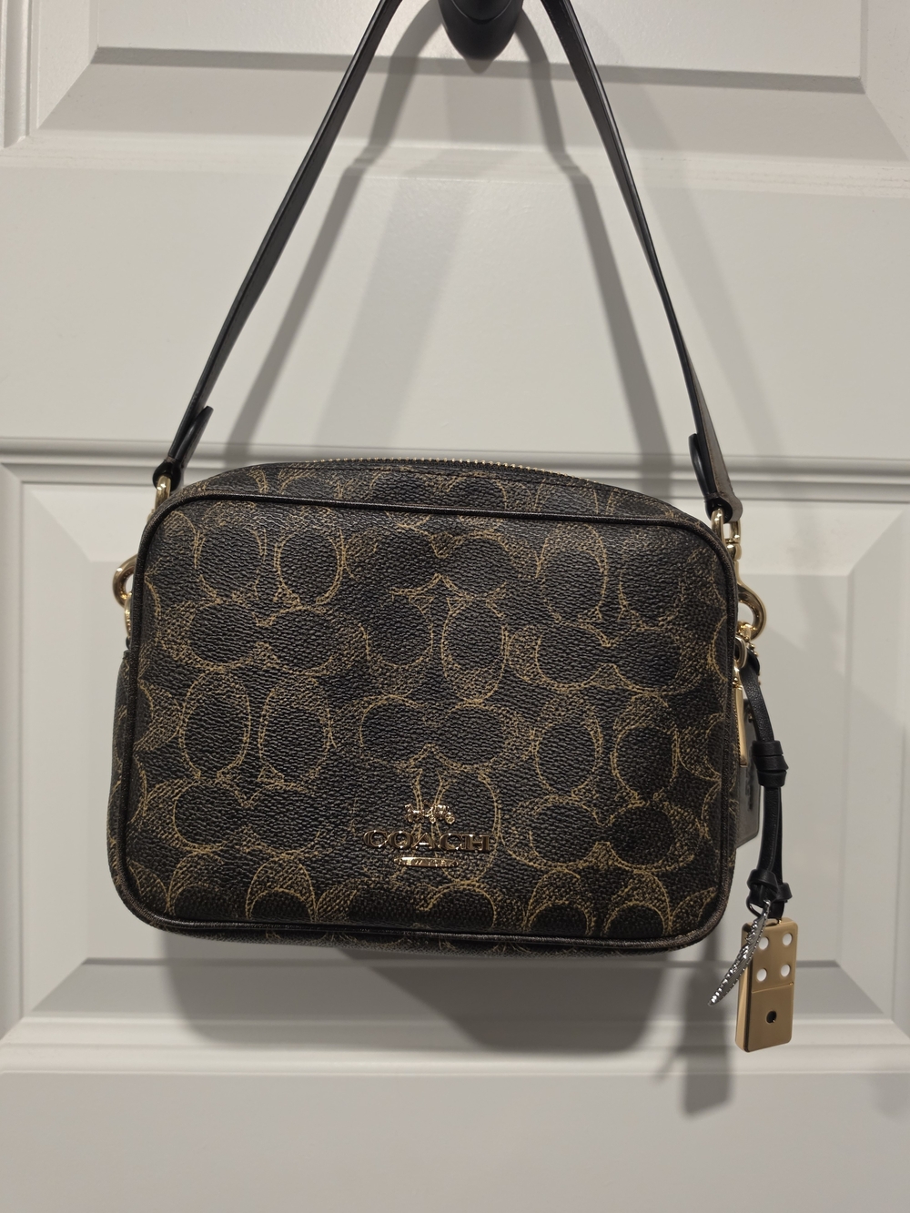 Coach Signature Canvas Brown Shoulder Bag